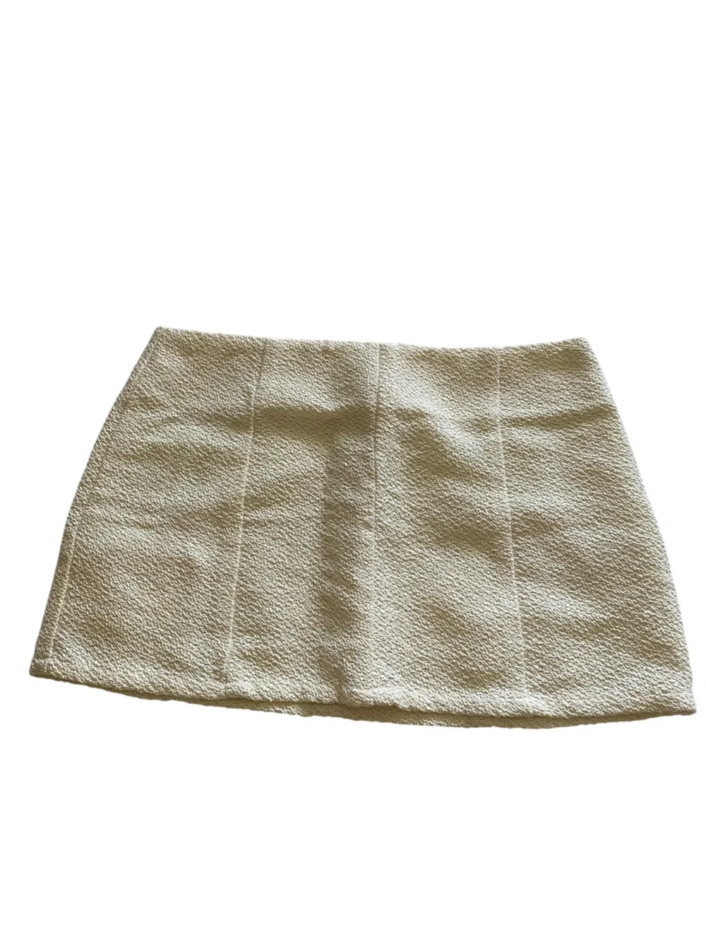 Textured Cream Mini Skirt